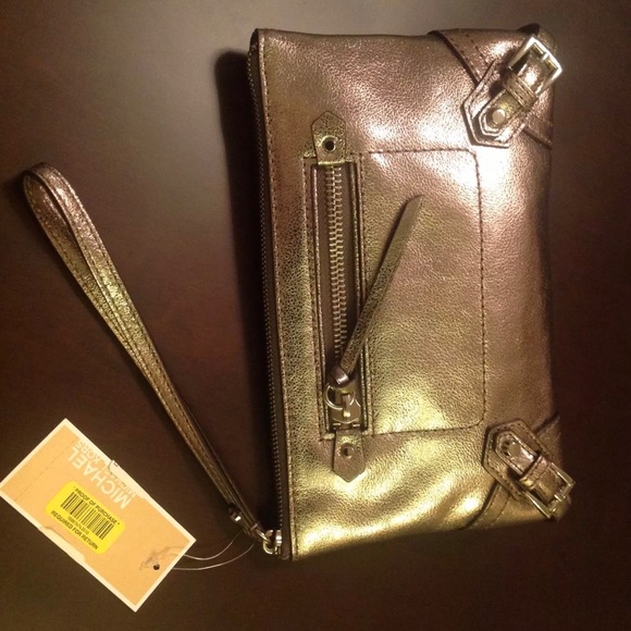 NWT Michael Kors Large Leather Fallon Zip Clutch Wristlet - Picture 2 of 9